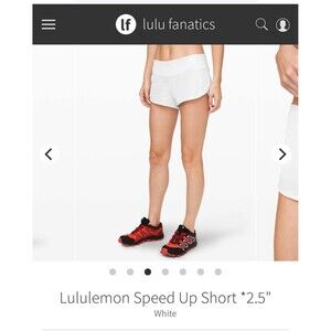 Lululemon size 10 Speed Up Short *2.5"
White